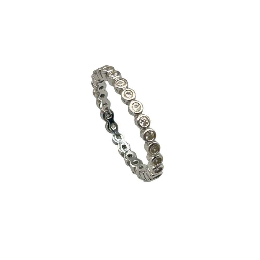 Kiera 925 Sterling Silver CZ Eternity Band Ring Size 8 Stacking Band